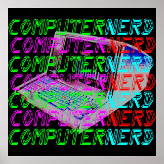 Corey Tiger 80s Vintage Style Computer Nerd Poster