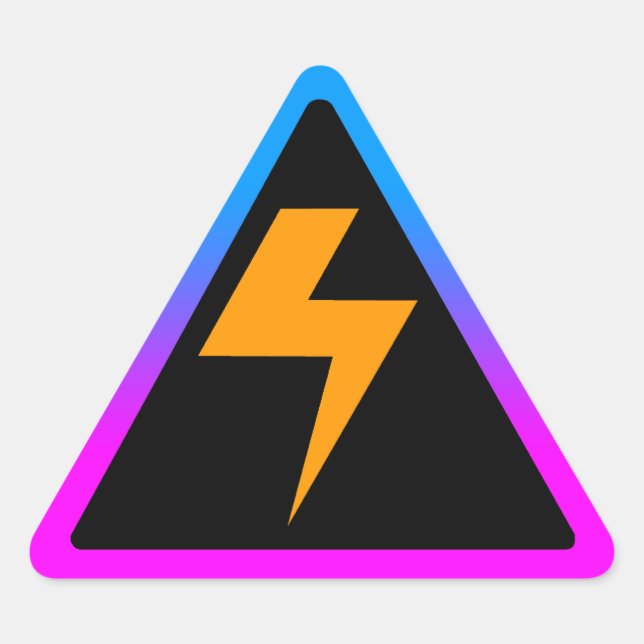 Corey Tiger 80s Zap Lightning Bolt Triangle Sticker (Front)