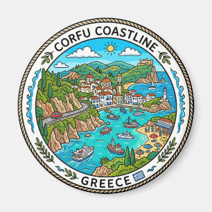 Corfu Coastline Greece Magnet