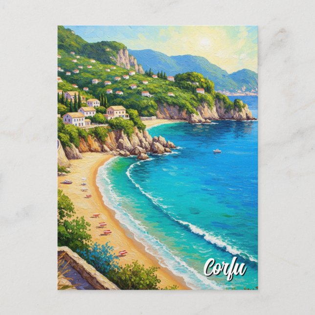 Corfu Coastline Greece Travel Postcard (Front)