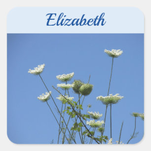 Corfu Cream Wildflowers Square Sticker
