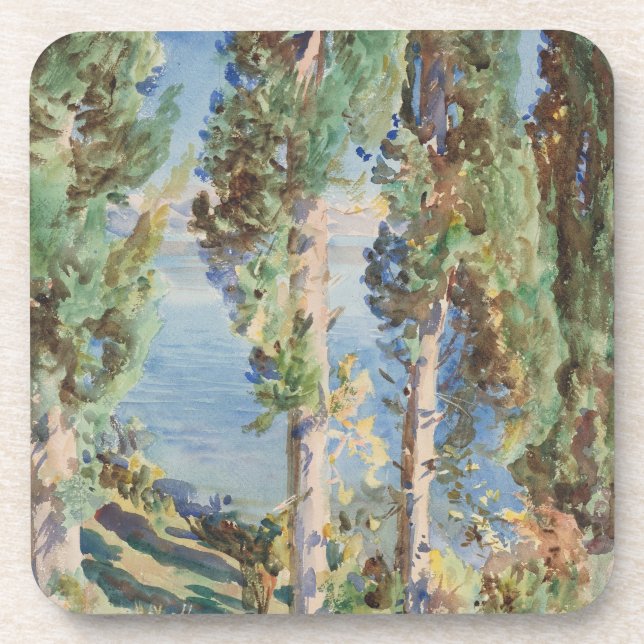 Corfu Cypresses by John Singer Sargent Coaster (Front)