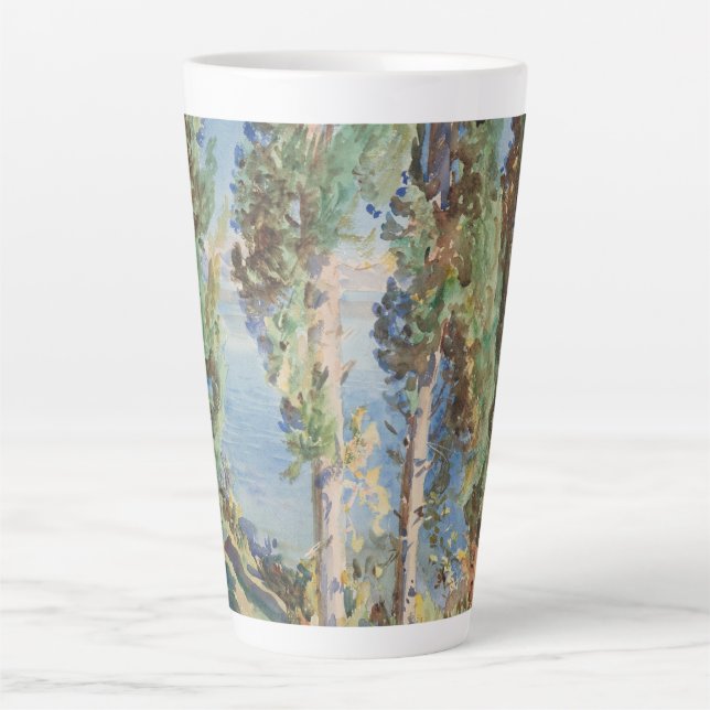 Corfu Cypresses by John Singer Sargent Latte Mug (Front)