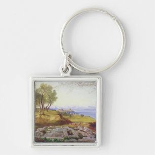 Corfu from Ascension, c.1856-64 (oil on canvas) Key Ring