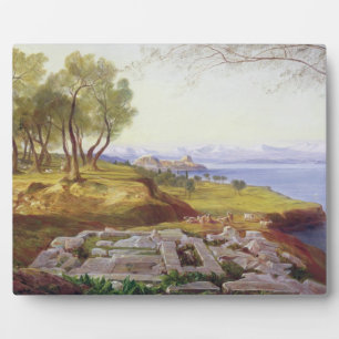 Corfu from Ascension, c.1856-64 (oil on canvas) Plaque