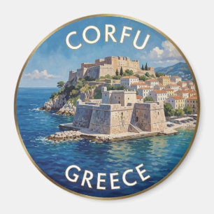 Corfu Greece Old Fortress Ionian Sea Travel Magnet