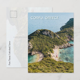 Corfu Greece Porto Timoni view, Travel Photo Postcard