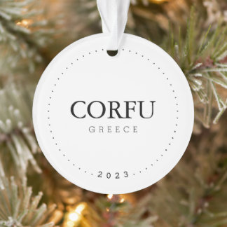 Corfu, Greece Simple International Travel Ornament