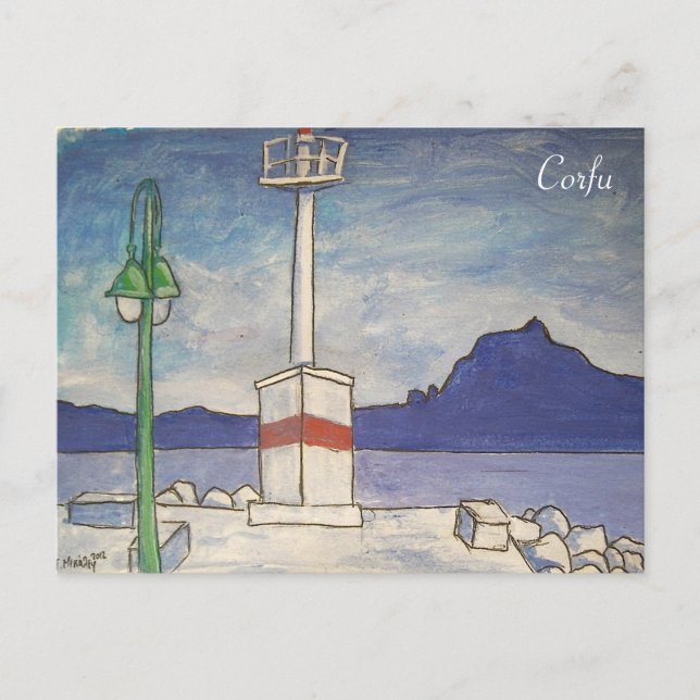 Corfu old fortress postcard (Front)