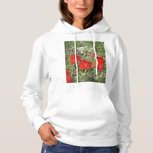 Corfu Red Poppies Hoodie (Front)