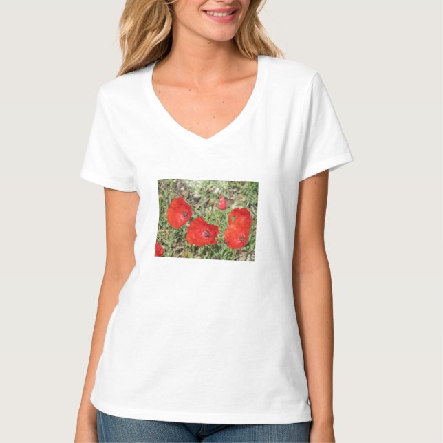 Corfu Red Poppies T-Shirt (Front)