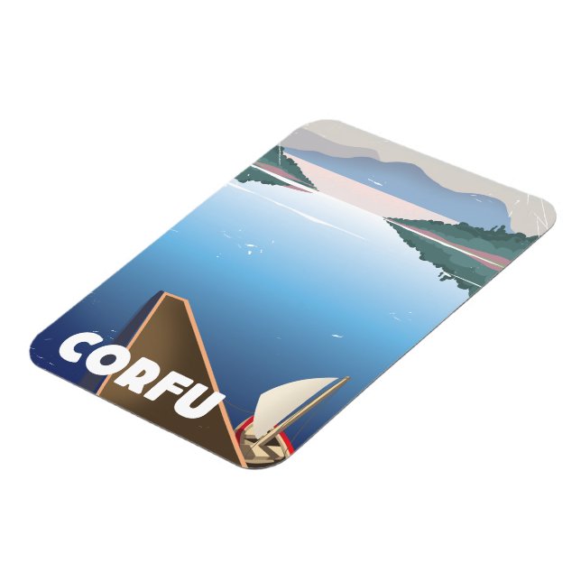 Corfu Travel poster Magnet (Left Side)