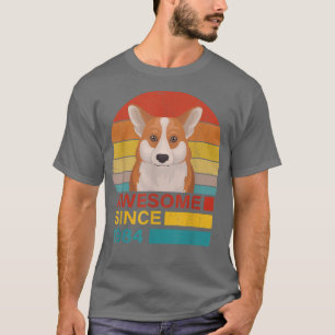 Corgi 1984 Birthday Funny Vintage Corgi Retro Suns T-Shirt