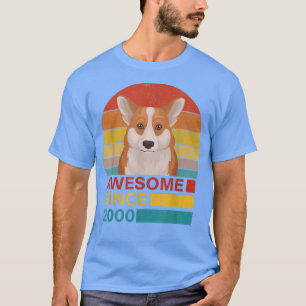 Corgi 2000 Birthday Funny Vintage Corgi Retro Suns T-Shirt