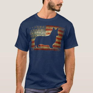 Corgi 4th July American USA Flag Dog Gifts T-Shirt