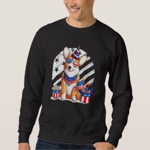 Corgi 4th Of July American Sunglasses Dog Puppy Us Sweatshirt