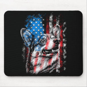 Corgi 4th of July Dog Lover Men Women American Mouse Pad