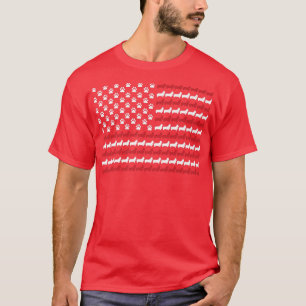 Corgi 4th Of July Dog Paw Print American Flag-221 T-Shirt