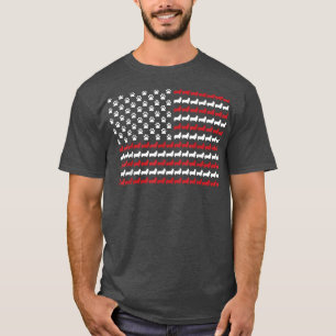 Corgi 4th of July Dog Paw Print American Flag T-Shirt