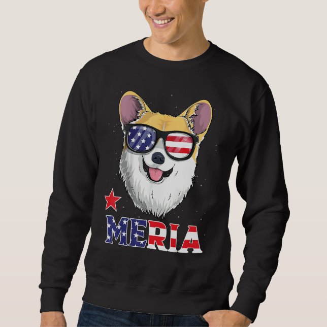 Corgi 4th of July  Merica Men Women USA American F Sweatshirt (Front)