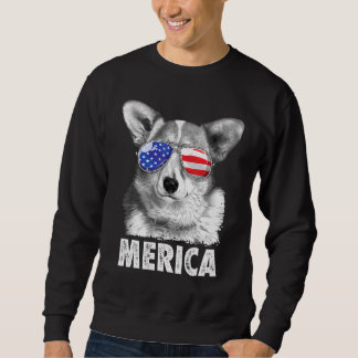 Corgi 4th Of July Merica Men Women Usa American Fl Sweatshirt