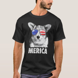 Corgi 4th Of July Merica Sunglasses Men Usa Americ T-Shirt