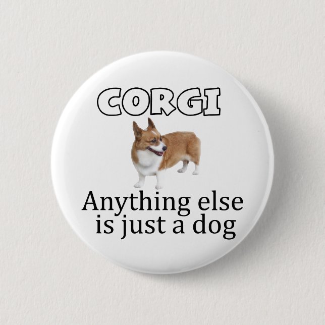 Corgi 6 Cm Round Badge (Front)