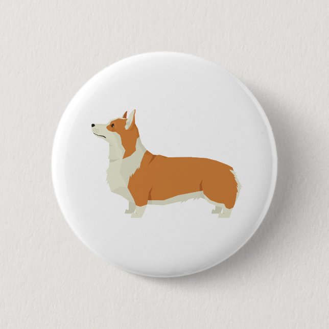 Corgi 6 Cm Round Badge (Front)