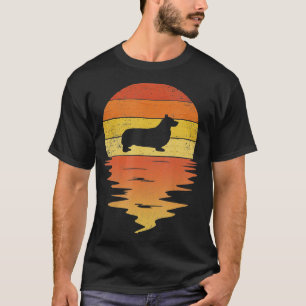 Corgi  70s Vintage Retro Sunset Corgi T-Shirt