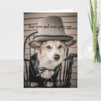Corgi Abe Lincoln Birthday Card