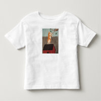 Corgi aiming sling shot at cat T-Shirt