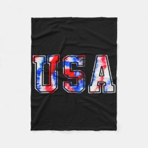 Corgi American Flag Usa Patriotic 4th Of July Fleece Blanket