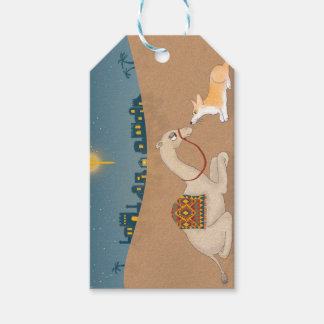Corgi and camel gift tag
