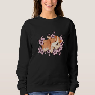 Corgi and  corgi with sakura and cherry blossom  2 sweatshirt