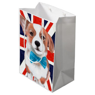 Corgi And English Flag Medium Gift Bag
