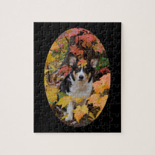Corgi and Fall Colours Design Jigsaw Puzzle