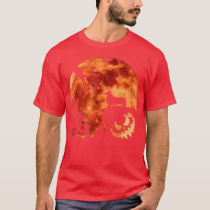 Corgi And Moon Halloween Costume Pumpkin Dog Lover T-Shirt
