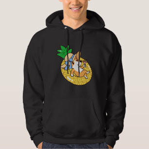 Corgi And Pineapple Pool Float Hoodie