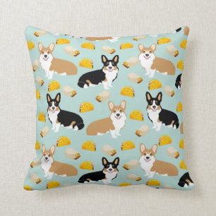 Corgi and Tacos Throw pillow - cute corgi gift