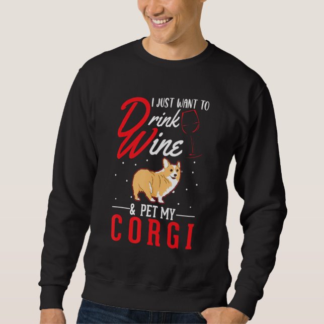 Corgi And Wine Sweatshirt (Front)