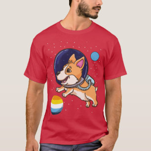 Corgi Astronaut Aroace Pride  T-Shirt