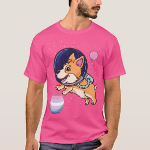 Corgi Astronaut Bigender Pride  T-Shirt