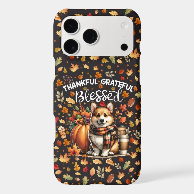 Corgi Autumn Plaid Scarf Pumpkin Starry Night (Back)
