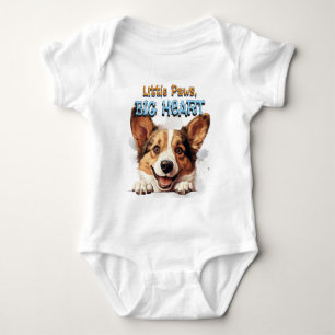 Corgi Baby Grow Little Paws Big Heart Bodysuit