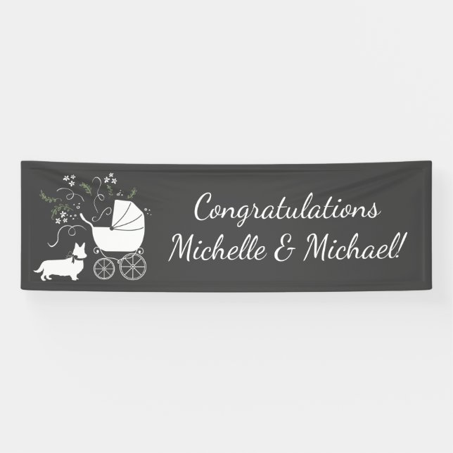 Corgi Baby Shower Dog Banner (Horizontal)