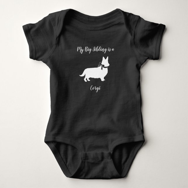 Corgi Baby Shower Dog Bodysuit (Front)