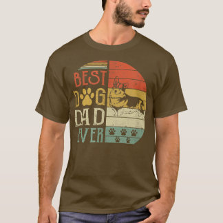 Corgi Best Dog Dad Ever Vintage Father'S Day Retro T-Shirt