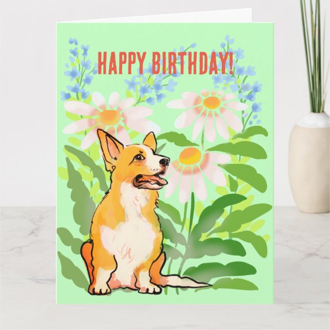 Corgi birthday card (Front)