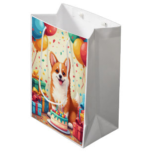 Corgi Birthday Celebration Medium Gift Bag