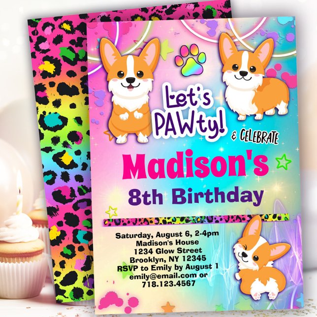 Corgi Birthday Party Invitation (Creator Uploaded)